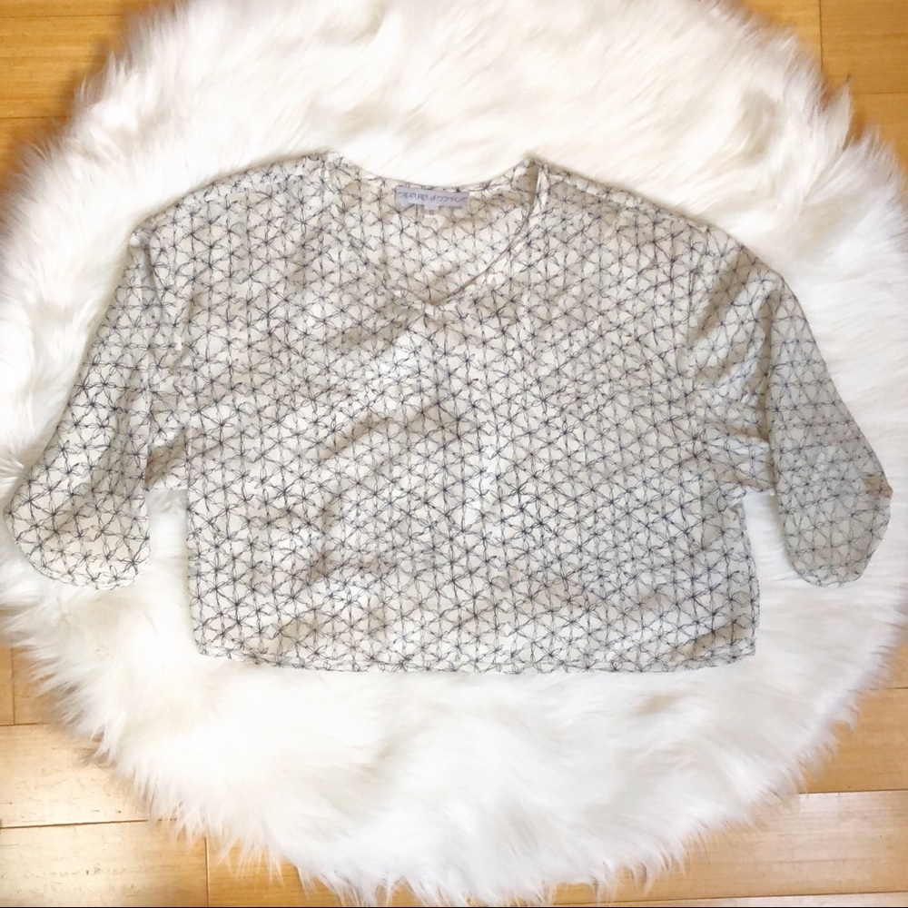 Creatures of Comfort Cropped Silk Popover Sz S